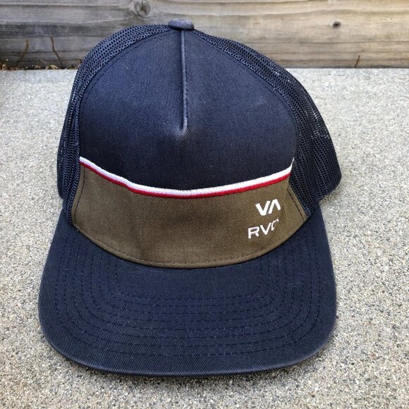 VTG RVCA Trucker Hat Snapback Blue Adjustable Mid Fit Cap - Picture 1 of 7